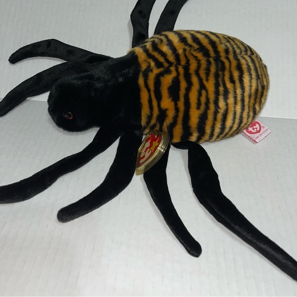 TY Original Beanie Buddy Spinner the Spider Tiger‎ Striped Body Plush - Picture 13 of 14